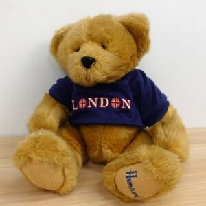 Harrods Knightsbridge Teddy Bear Plush Blue London Union Jack T Shirt VINTAGE